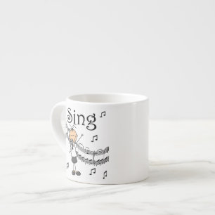 Stick Figure Girl I Sing T-shirts and Gifts Espresso Cup