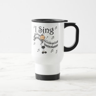 Stick Figure Girl I Sing T-shirts and Gifts Travel Mug