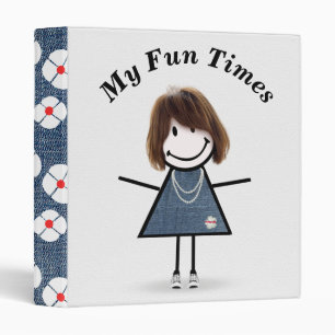 Stick Figure Girl in Sneakers   Binder
