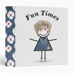 Stick Figure Girl in Sneakers Binder