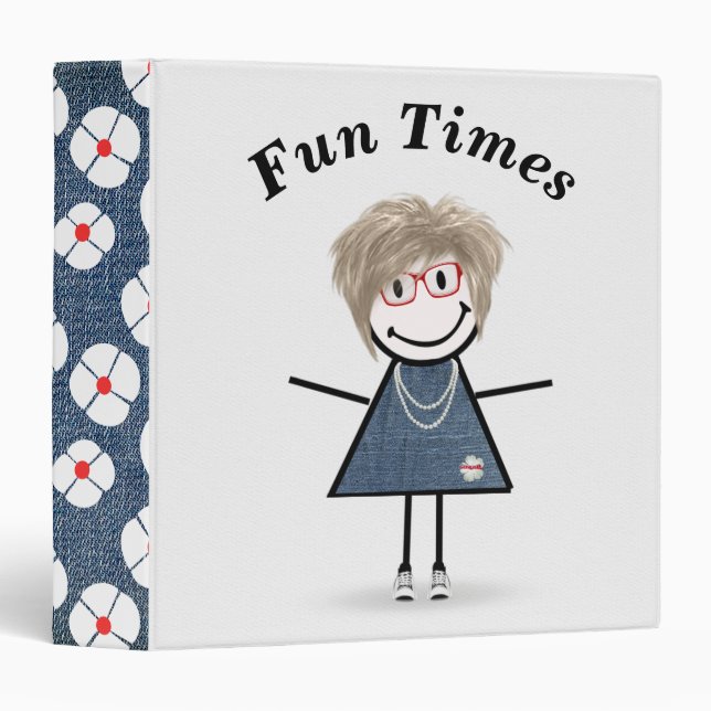 Stick Figure Girl in Sneakers    Binder (Front/Spine)