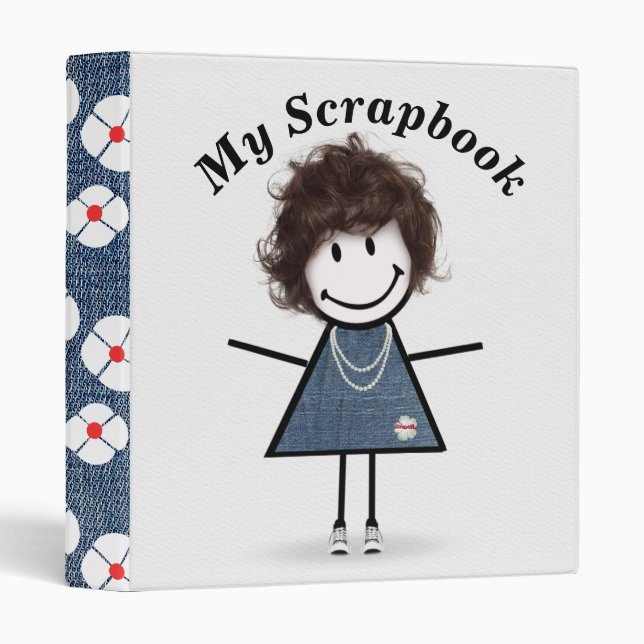 Stick Figure Girl in Sneakers Binder (Front/Spine)