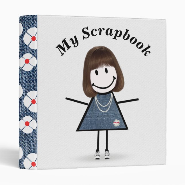 Stick Figure Girl in Sneakers   Binder (Front/Spine)