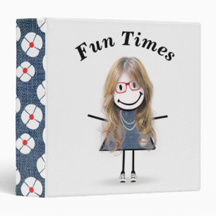 Stick Figure Girl in Sneakers Binder