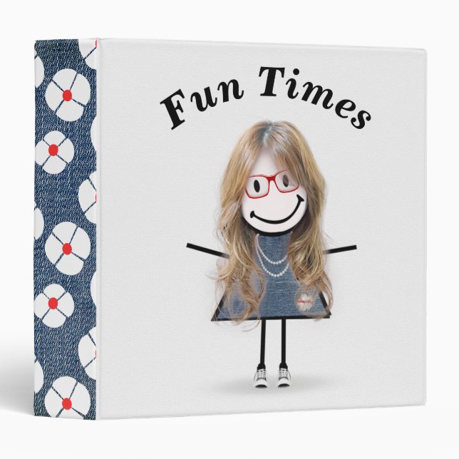 Stick Figure Girl in Sneakers  Binder (Front/Spine)