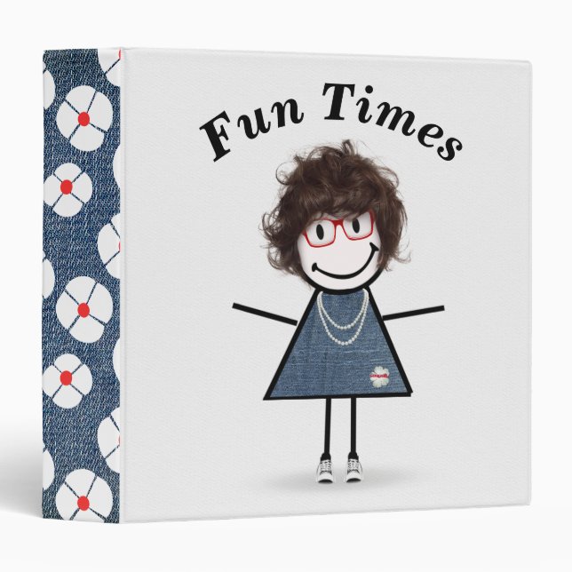 Stick Figure Girl in Sneakers   Binder (Front/Spine)