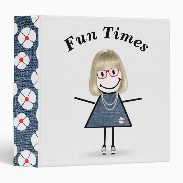 Stick Figure Girl in Sneakers   Binder (Front/Spine)