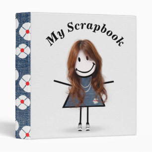 Stick Figure Girl in Sneakers Binder