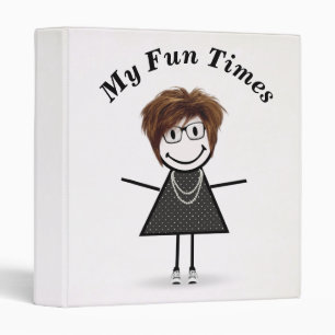 Stick Figure Girl in Sneakers Binder