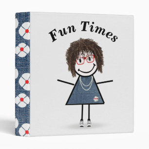 Stick Figure Girl in Sneakers Binder