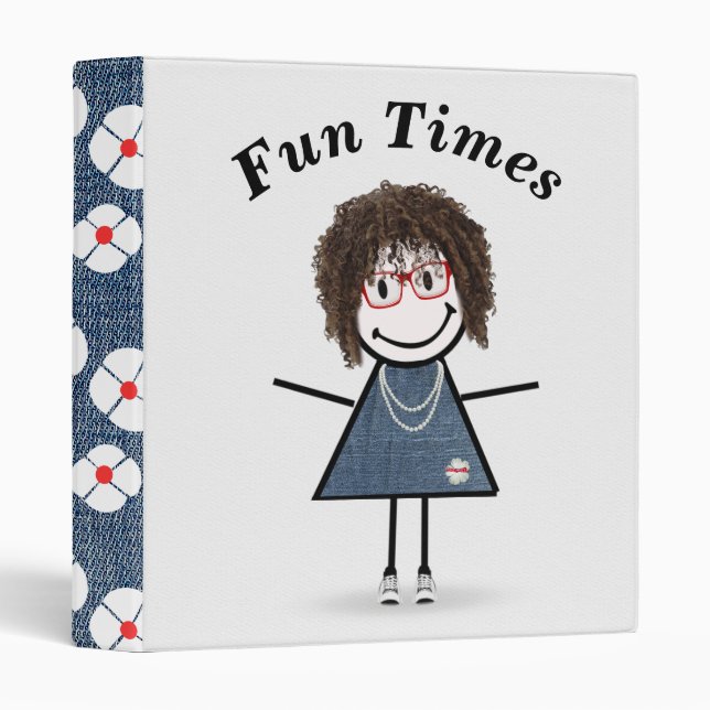 Stick Figure Girl in Sneakers  Binder (Front/Spine)