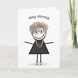 Stick Figure Girl In Sneakers Thinking Of You  Card