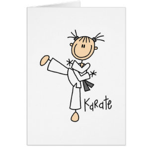 Stick Figure Girl Karate T-shirts and Gifts