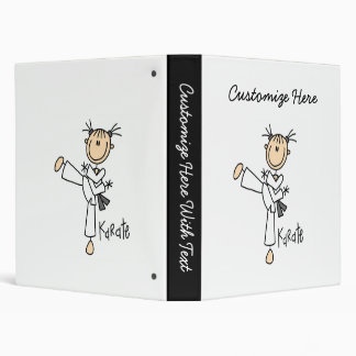 Stick Figure Girl Karate T-shirts and Gifts Binder