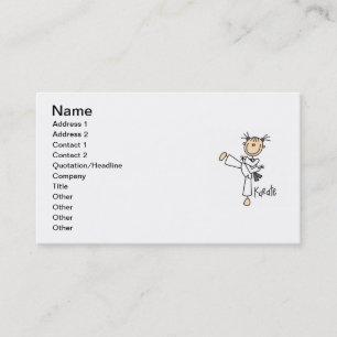 Stick Figure Girl Karate T-shirts and Gifts Business Card