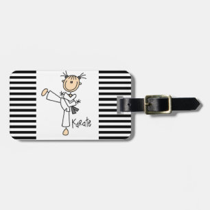 Stick Figure Girl Karate T-shirts and Gifts Luggage Tag