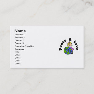 Stick Figure Girl Peace and Love T-shirts and Gift Business Card
