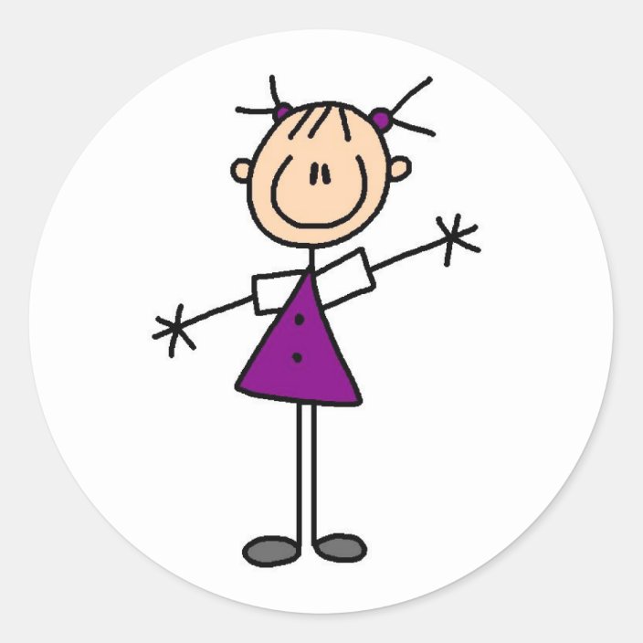 Stick Figure Girl Sticker | Zazzle.ca