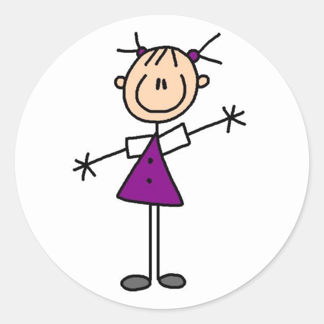 Stick Figure Girl Sticker (Front)