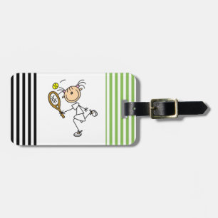 Stick Figure Girl Tennis Player T-shirts and Gifts Luggage Tag