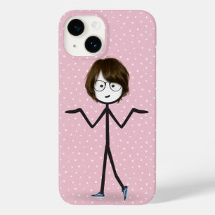Stick Figure Girl With Dark Hair Case-Mate iPhone 14 Case
