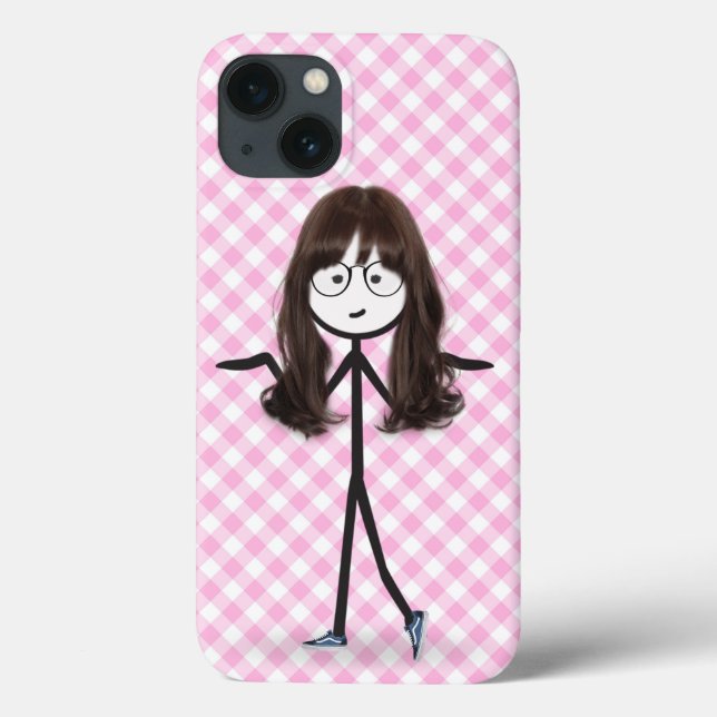 Stick Figure Girl With Dark Hair Case-Mate iPhone Case (Back)