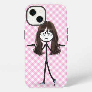 Stick Figure Girl With Dark Hair iPhone 13 Case