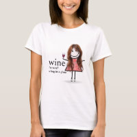Stick Figure Girl With Red Wine Glass