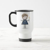 Stick Figure Girl with Sneakers and Daisies