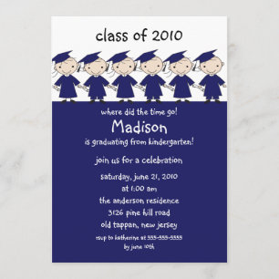 Stick Figure Girls & Boys Graduation Invitation
