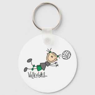 Stick Figure Girls Volleyball T-shirts and Gifts Keychain