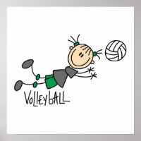 Stick Figure Girls Volleyball T-shirts and Gifts