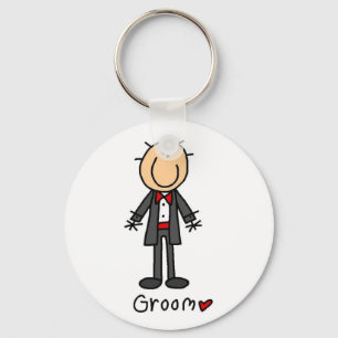 Stick Figure Groom T-shirts and Gifts Keychain