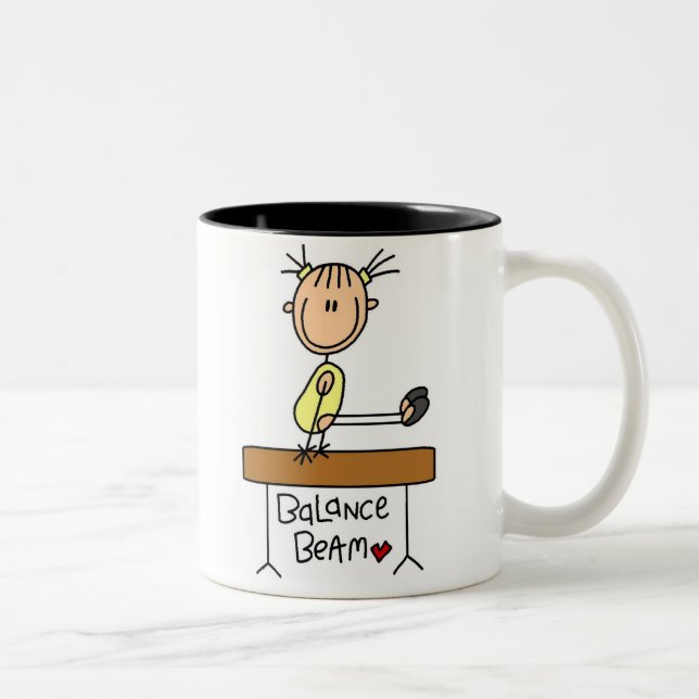 Stick Figure Gymnast on Balance Beam Mug (Right)