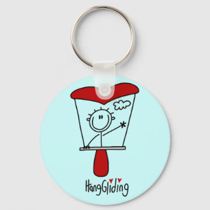 Stick Figure Hang Gliding Tshirts and Gifts Keychain