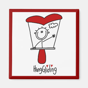 Stick Figure Hang Gliding Tshirts and Gifts Magnet