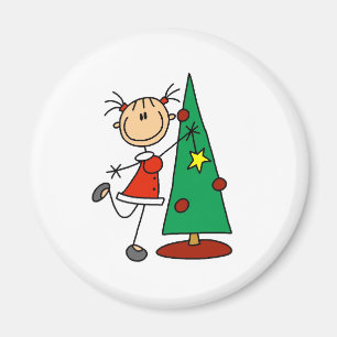 Stick Figure Holiday Tree Magnet