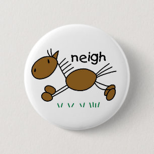 Stick Figure Horse 2 Inch Round Button