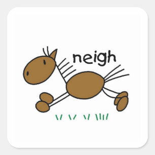 Stick Figure Horse T-shirts and Gifts Square Sticker