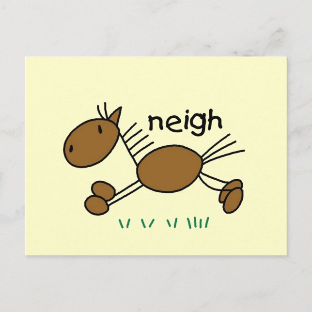 Stick Figure Horse Tshirts and Gifts Postcard (Front)