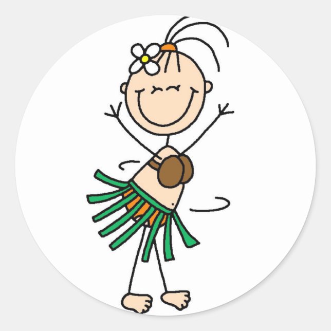 Stick Figure Hula Dancing Sticker (Front)