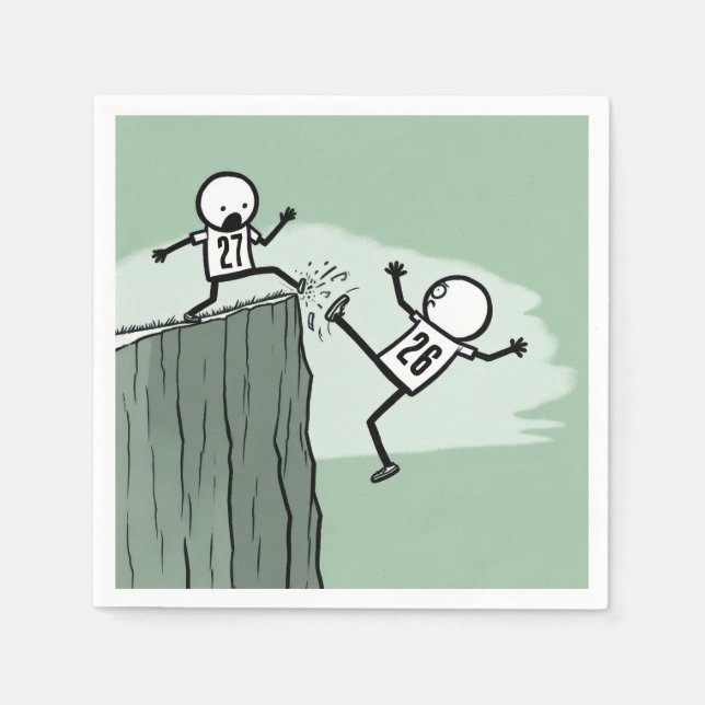 Stick Figure Humour for 2027 New Year  Napkin (Front)