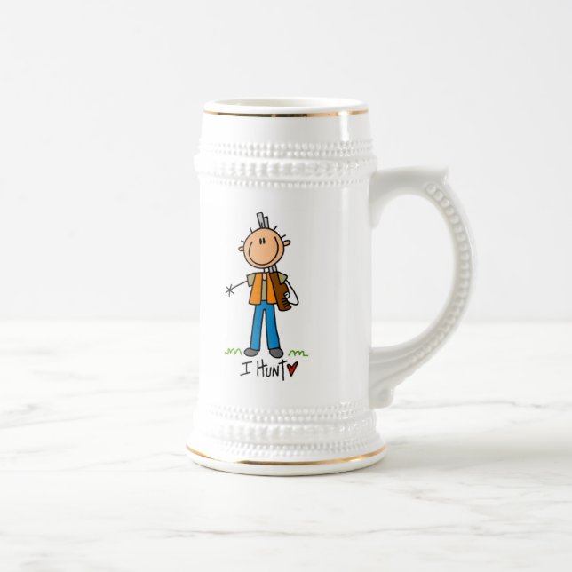 Stick Figure Hunter Beer Stein (Right)
