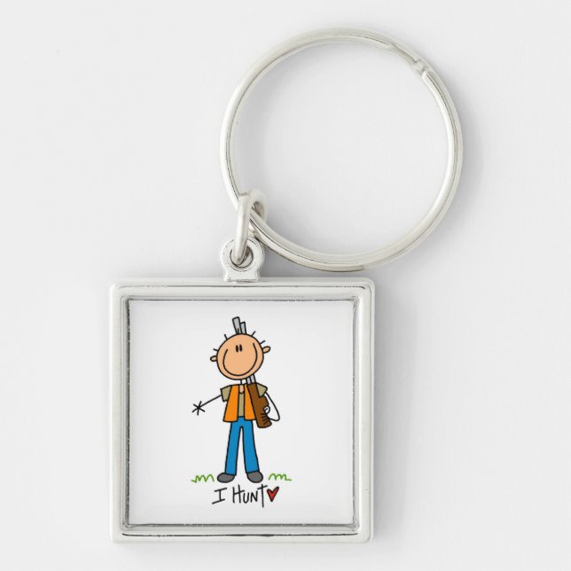 Stick Figure Hunter Keychain (Front)