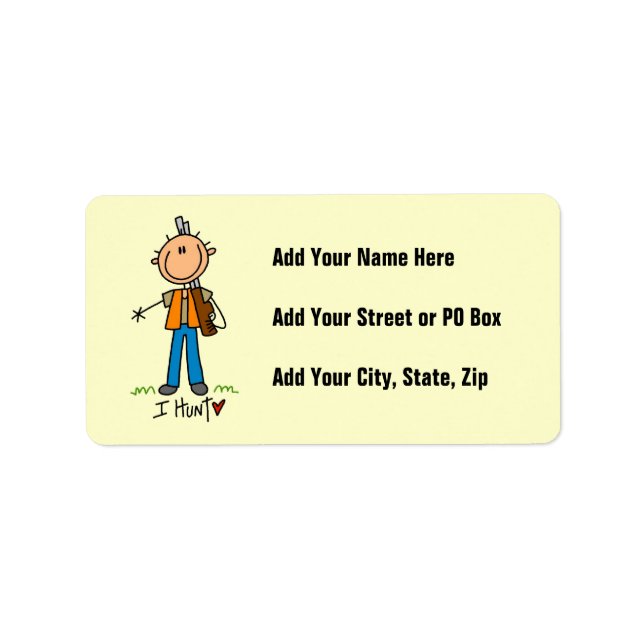 Stick Figure Hunter Label (Front)