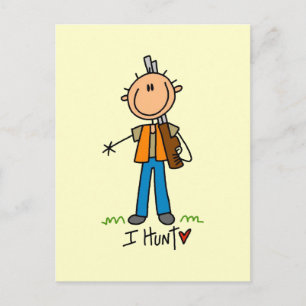 Stick Figure Hunter Postcard