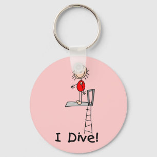 Stick Figure I Dive Tshirts and Gifts Keychain