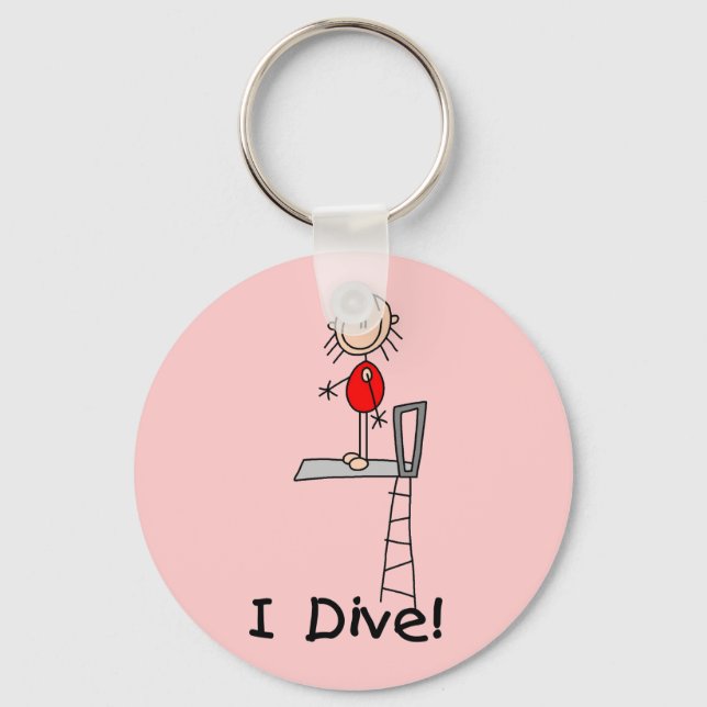 Stick Figure I Dive Tshirts and Gifts Keychain (Front)