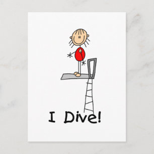 Stick Figure I Dive Tshirts and Gifts Postcard