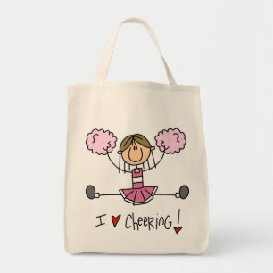 Stick Figure I Love Cheering T-shirts and Gifts Tote Bag